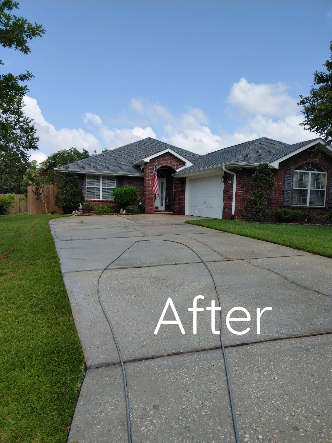 Driveway washing cantonment